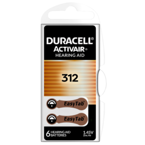 Pilas Auditivas Duracell 312 x 6 Unidades